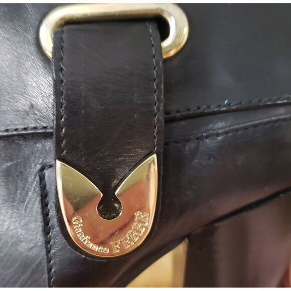 Gianfranco Ferré Black Leather High Heel Fur Lined Fold Over Moto Boots EU 37 - Picture 3 of 15